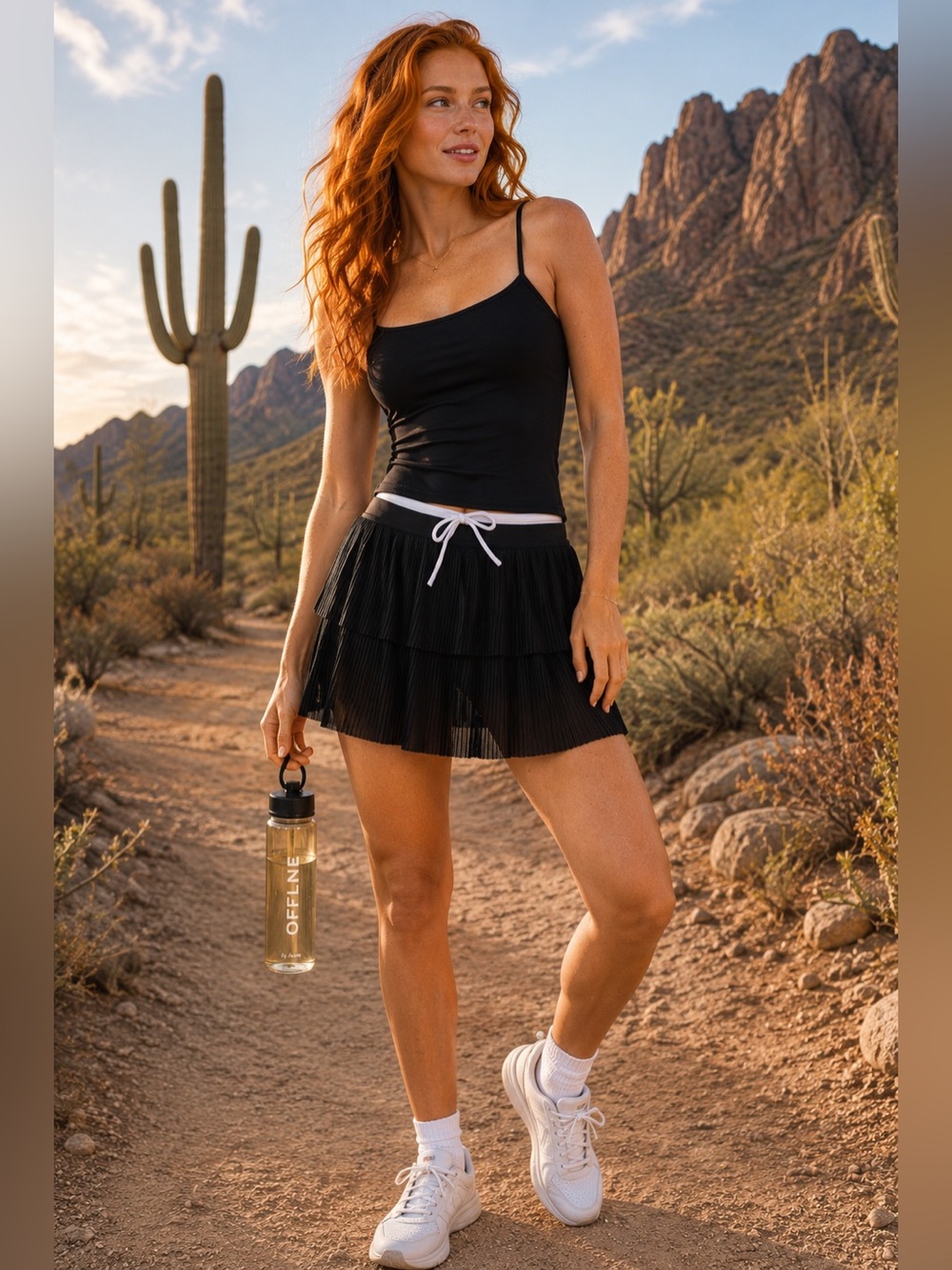 OFFLINE by Aerie Real Me Pleated Mesh Skort Black NWOT Medium